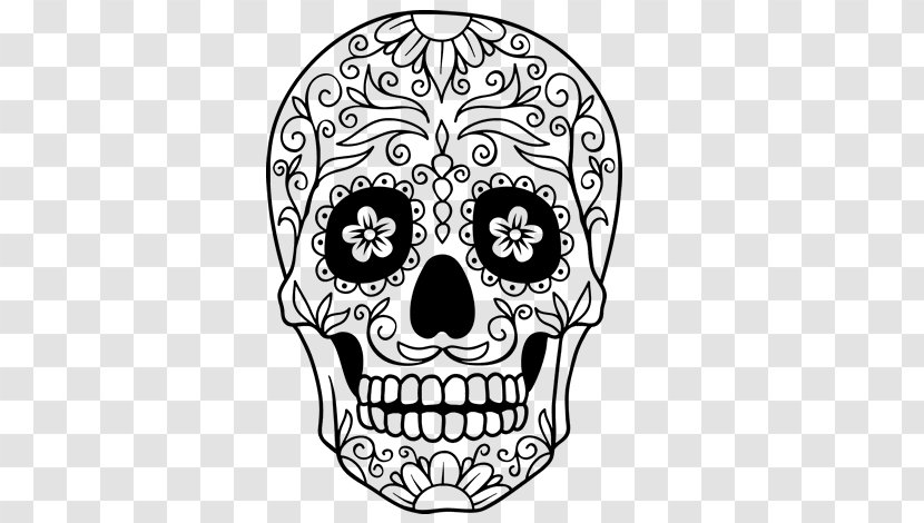 Calavera Coloring Book Skull Day Of The Dead Mexican Cuisine - Headgear - Frida Kalo Transparent PNG