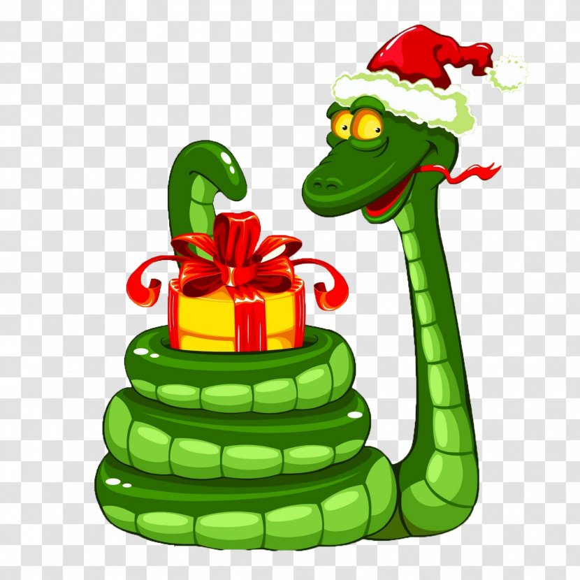 Santa Claus Snake Christmas Clip Art - Gift Transparent PNG