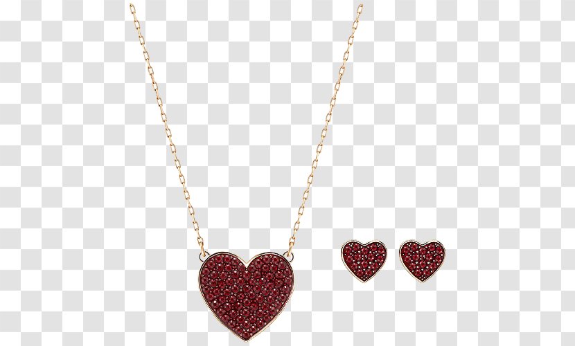 Necklace Pendant Chain Heart Bling-bling - Bling - Swarovski Jewelry Sets Women's Transparent PNG