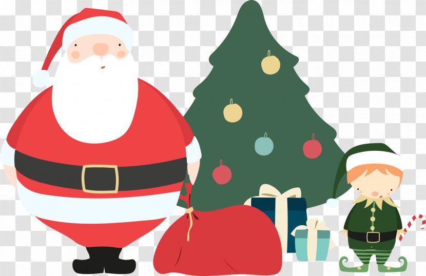 Santa Claus Christmas Ornament Tree Card - Vector With Cute Boy Transparent PNG