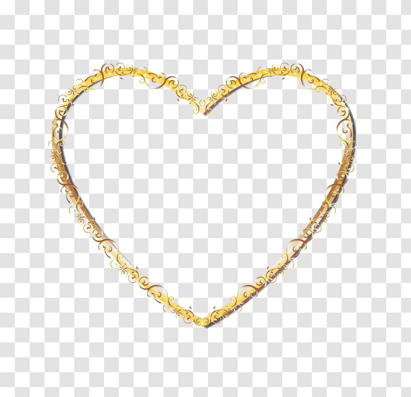 Right Border Of Heart Gold - Heart-shaped Frame Transparent PNG