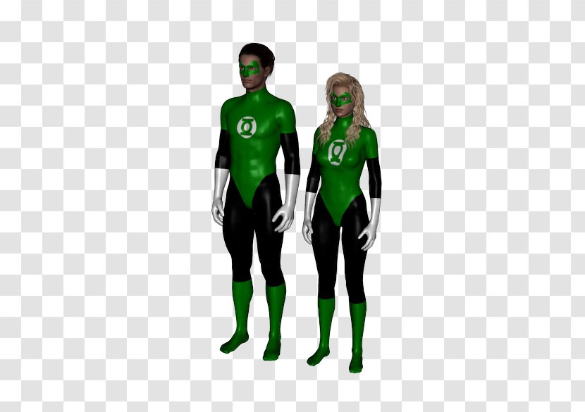 Wetsuit Spandex Dry Suit Superhero - Green - Blue Lantern Transparent PNG