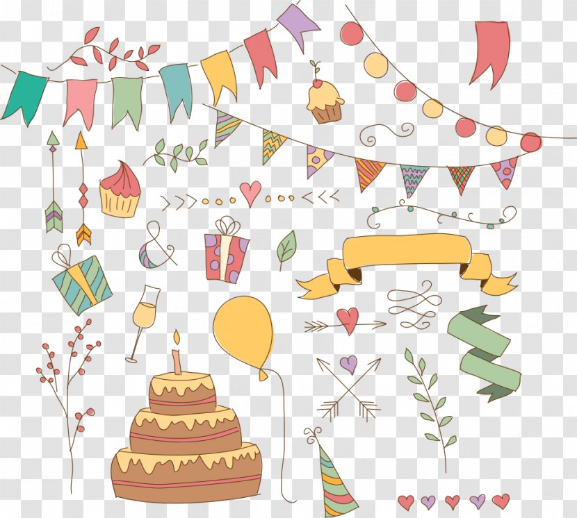 Birthday Cake Drawing Clip Art - Area - Vector Cartoon Pull The Flag With Transparent PNG