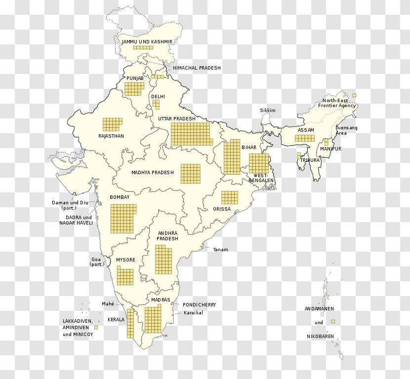 States And Territories Of India Map - Design Transparent PNG