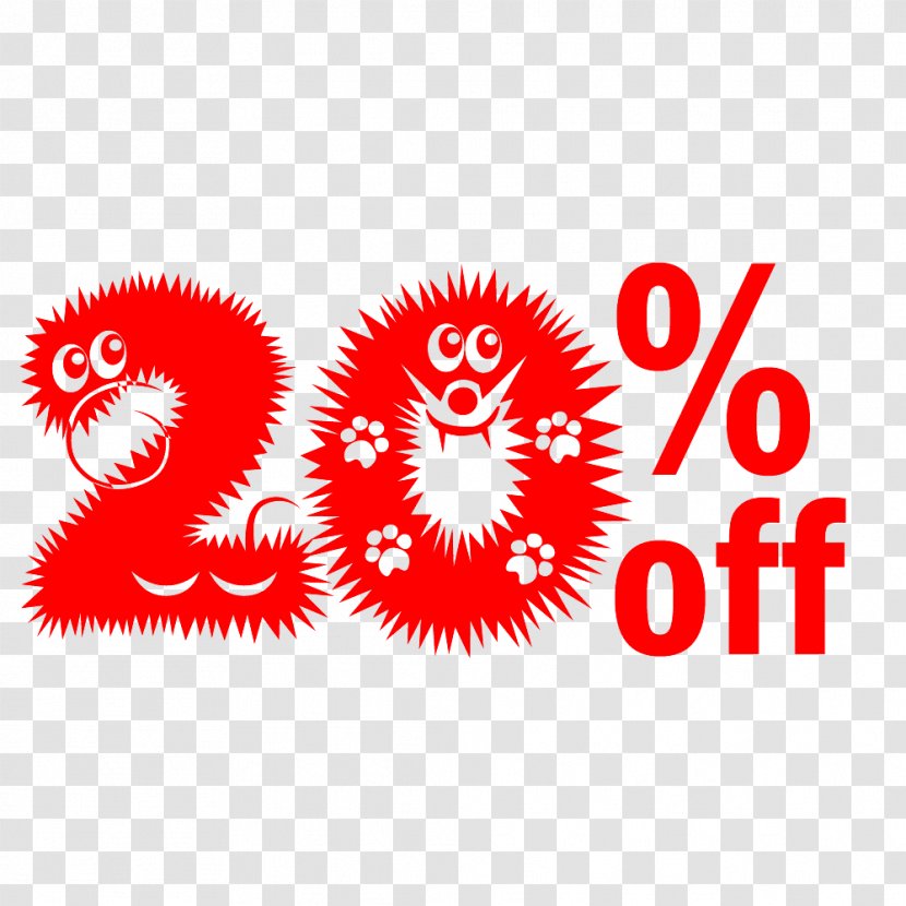 Cute Hairy Halloween 20% Off Discount Tag. - Love - Text Transparent PNG