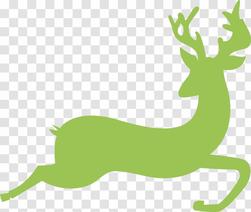 Reindeer Antelope Gazelle Santa Claus Drawing - Grass - Hand-painted Christmas Cartoon Running Transparent PNG