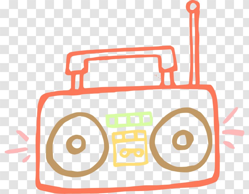 Boombox Clip Art - Free Content - The Red-painted Cartoon Radio Transparent PNG