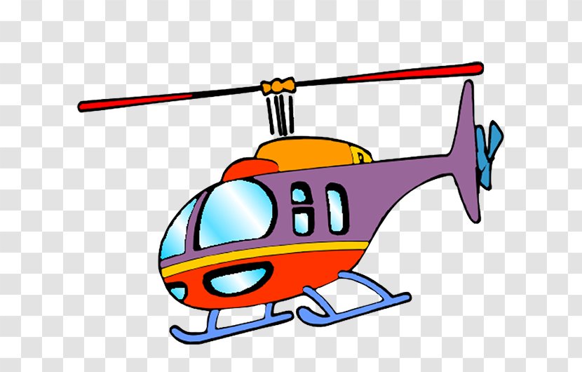 Helicopter Airplane Aircraft Cartoon - Rotorcraft Transparent PNG
