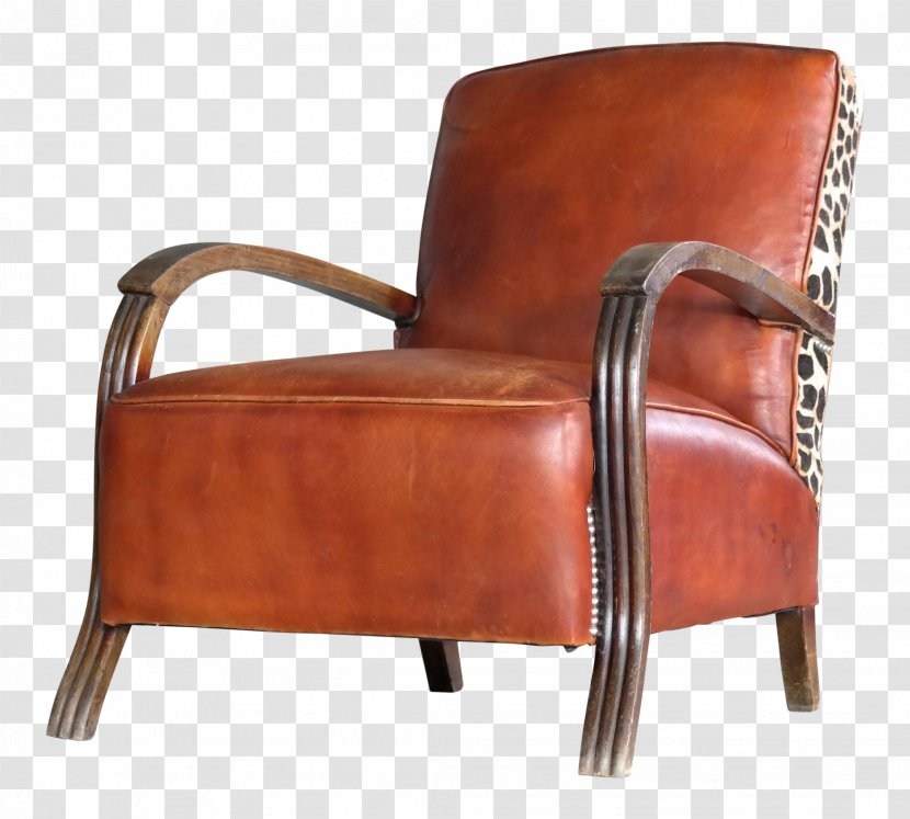 Furniture Club Chair Wood - Cognac Transparent PNG
