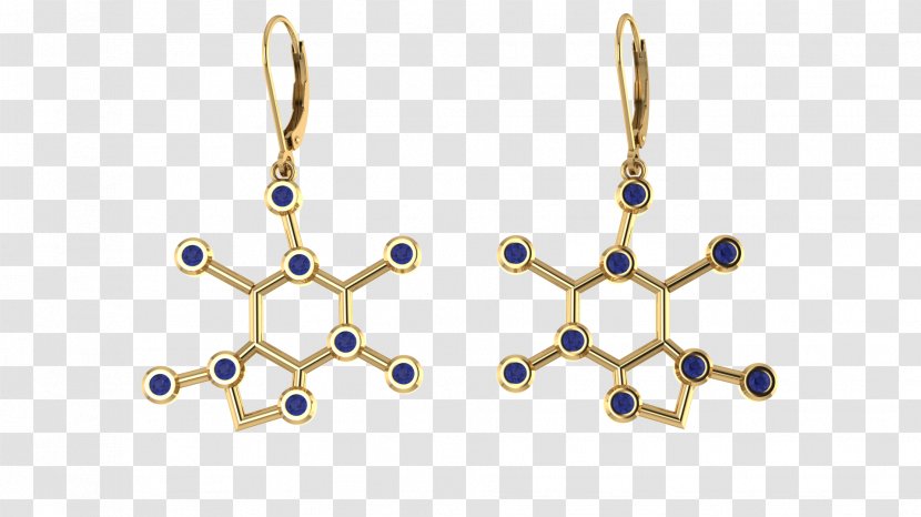 Earring Gold Body Jewellery Product Design - Chocolate Molecule Earrings Transparent PNG