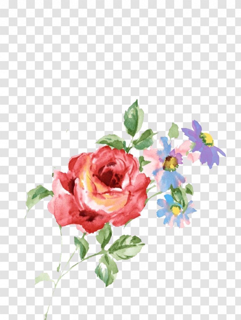 Watercolor Painting Flower Photography Ink Wash Illustration - Bouquet - Hand-painted Roses Transparent PNG