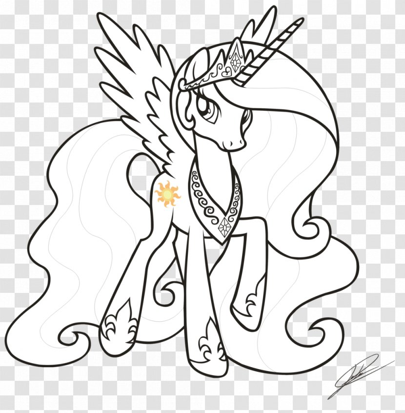 Twilight Sparkle Princess Celestia Luna Pony Cadance - Heart - Lineart Transparent PNG