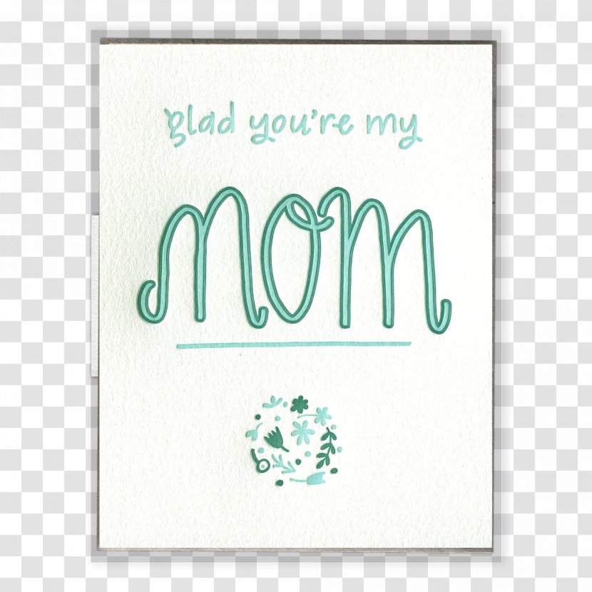 Mother's Day Paper Letterpress Printing Greeting & Note Cards - Hand Lettered Design Transparent PNG