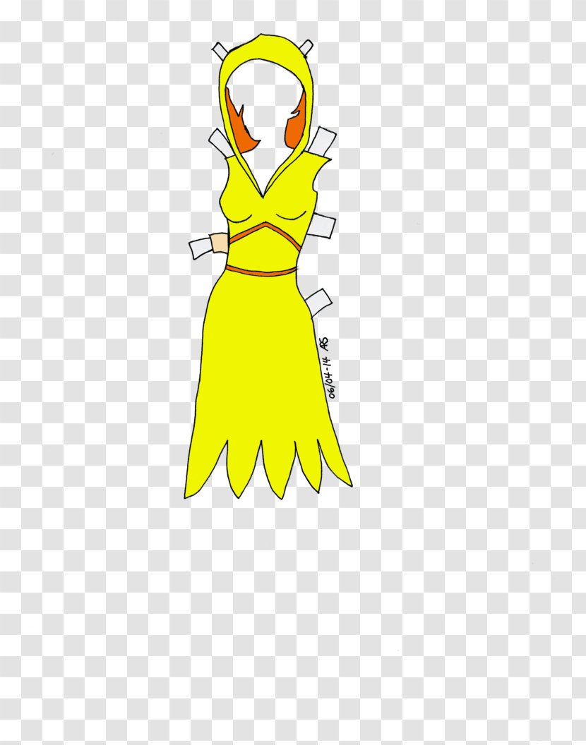 Imaginaerum Line Art Clip - Deviantart - Yellow Dress Transparent PNG