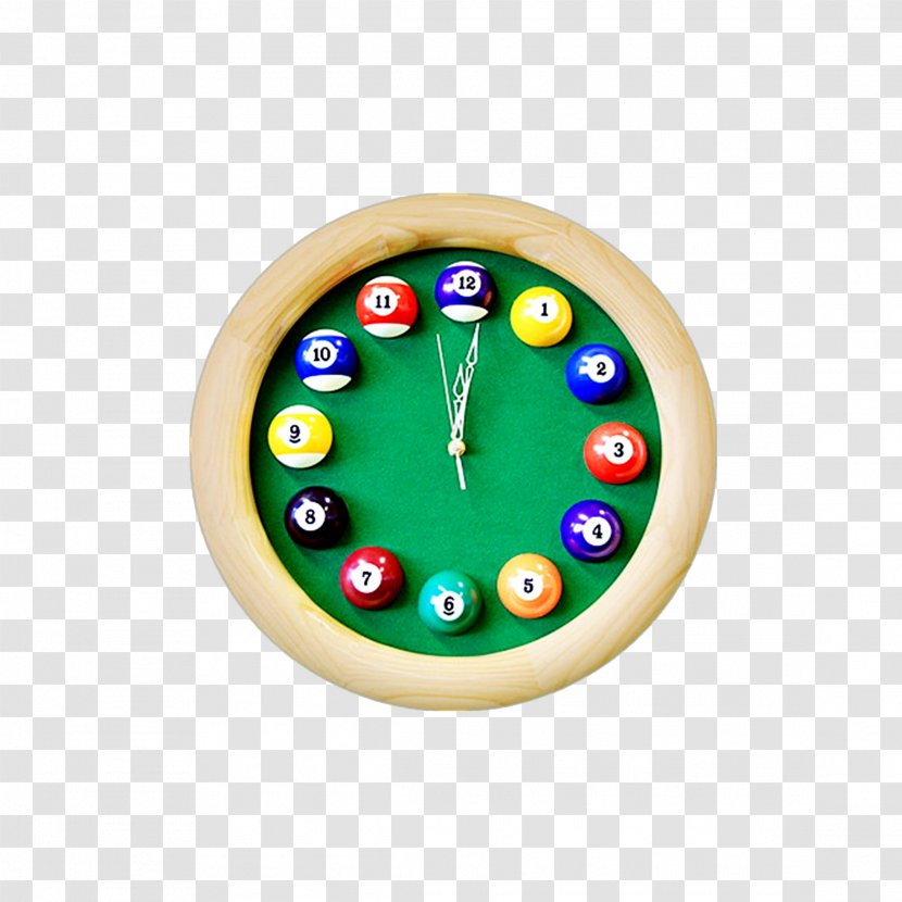 Table Clock Pool Billiards Watch - English - Billiard Transparent PNG