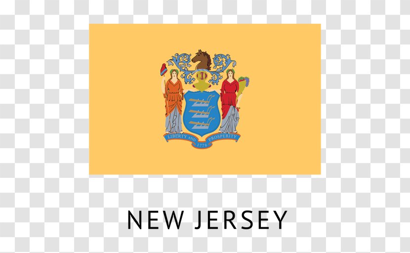 Flag And Coat Of Arms New Jersey State The United States - Text Transparent PNG