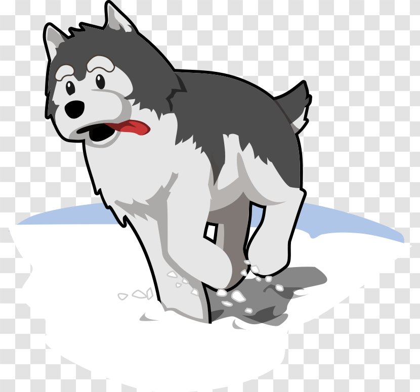Siberian Husky Puppy Alaskan Clip Art - Carnivoran - Cartoon Skiers Transparent PNG