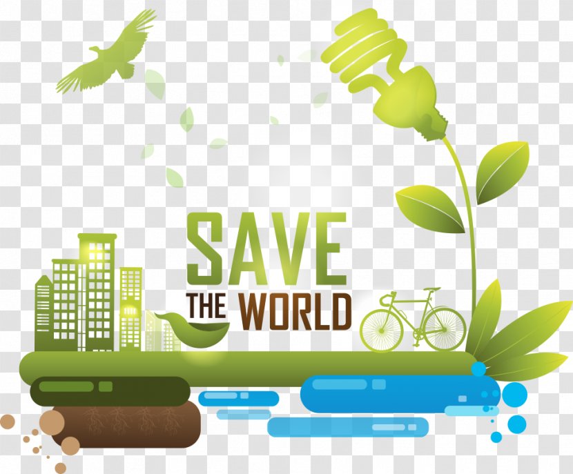 Energy Conservation Illustration - Area - Vector Green City With Energy-saving Bulbs Transparent PNG