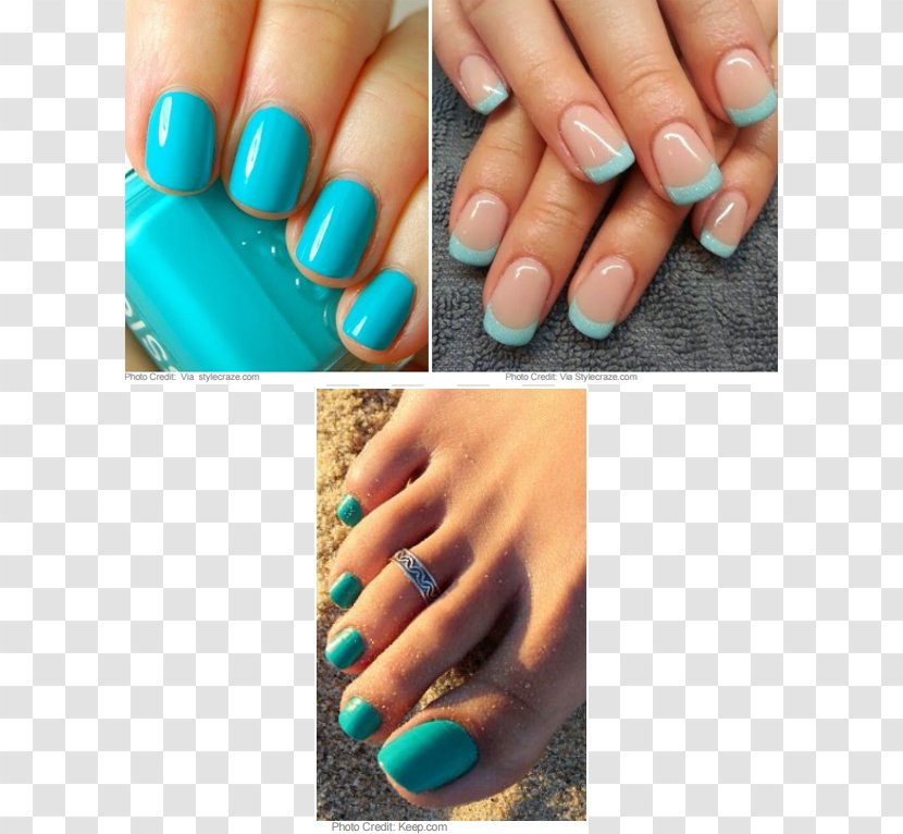 Blue Nails Franske Negle Manicure Estética De Uñas - Nail Clippers - Enjoy The Summer Heat Transparent PNG
