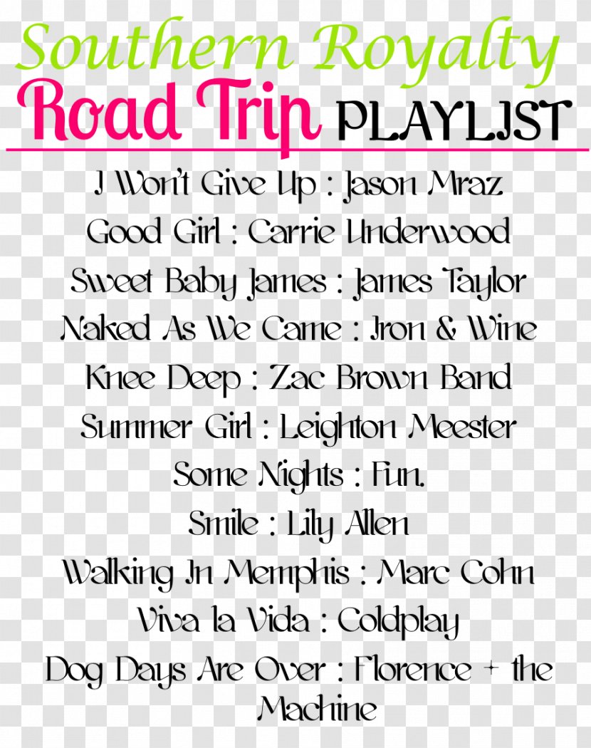 Road Trip Song Travel Playlist Thompson Square - Silhouette Transparent PNG