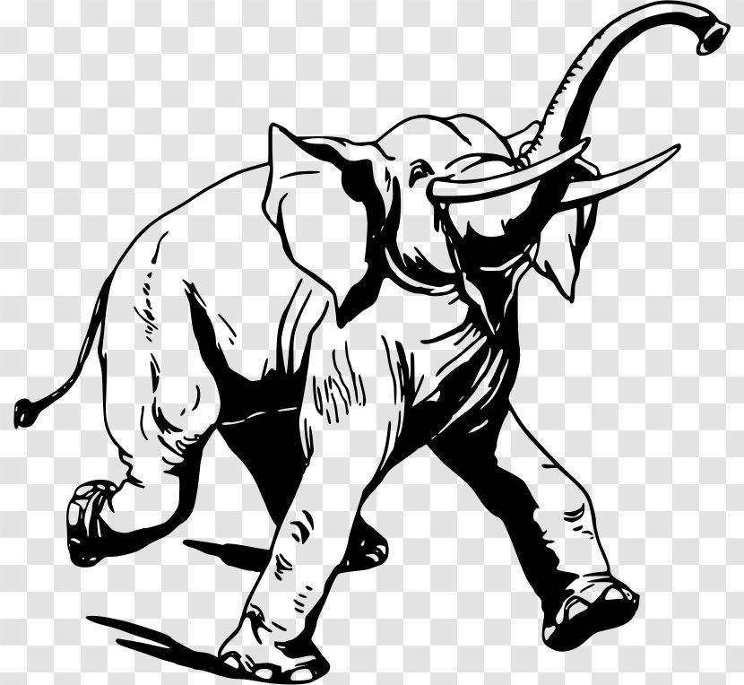 Pack Animal Elephantidae Drawing Clip Art - Black - 大象 Transparent PNG