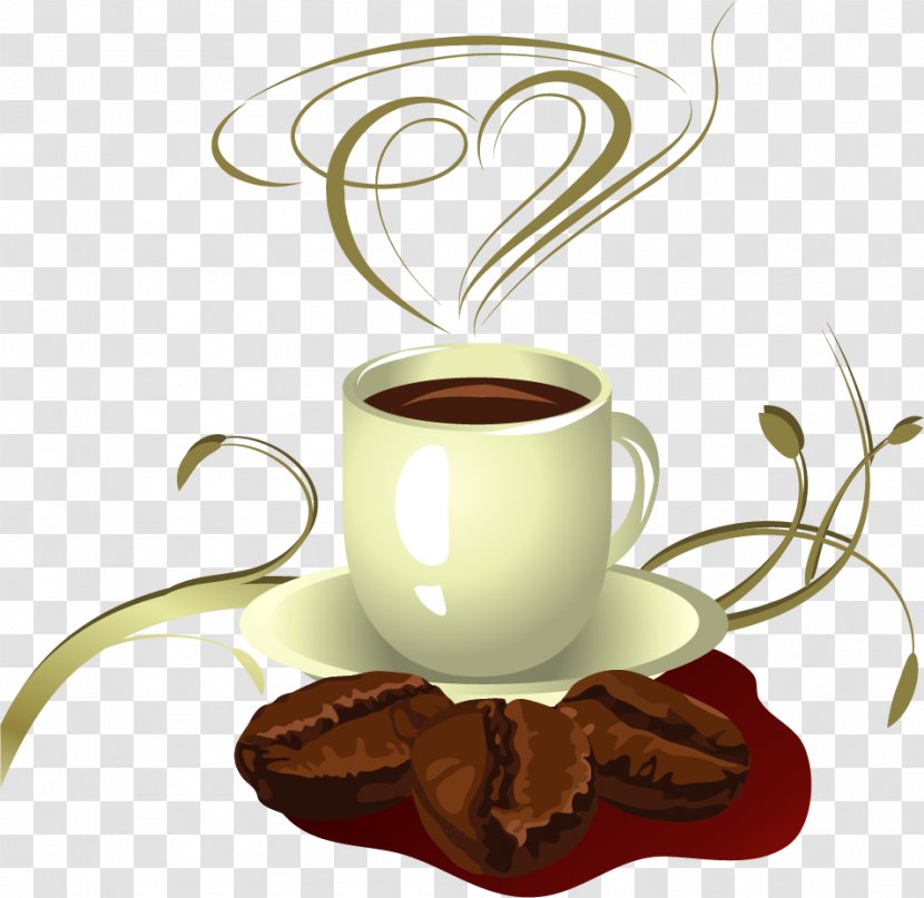Coffee Cup Tea Cafe Clip Art - Vector Painted Walnut Transparent PNG