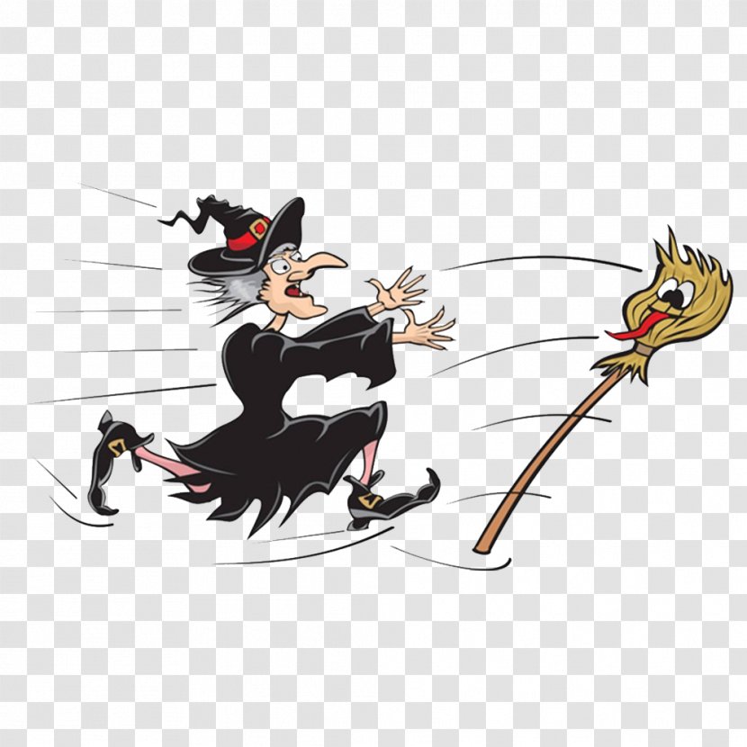 Boszorkxe1ny Broom Witchcraft Illustration - Cartoon - The Sorcerer In Search Transparent PNG