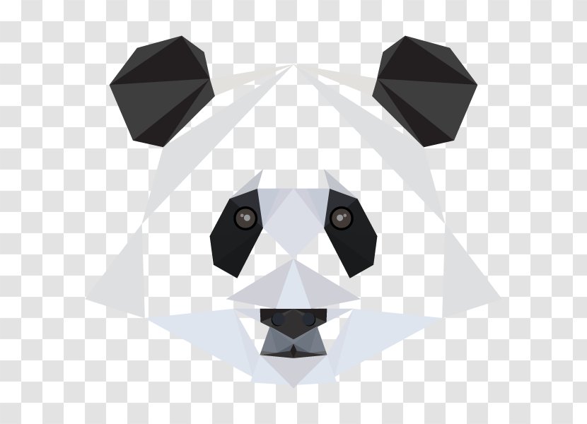 Giant Panda Printmaking Graphic Design - Geometric Colorful Shading Transparent PNG