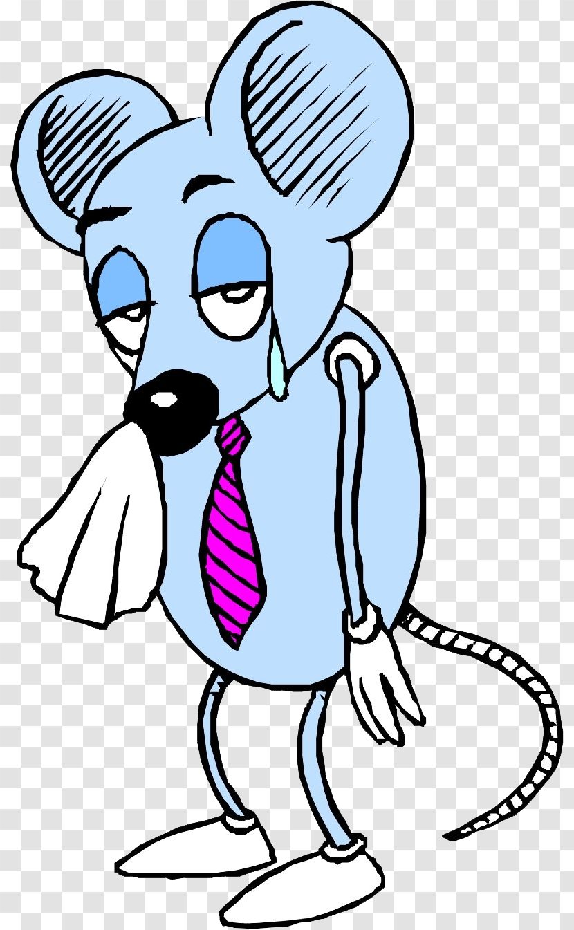 Mouse Rat Sadness Cartoon Clip Art - Flower - Take A Handkerchief Transparent PNG