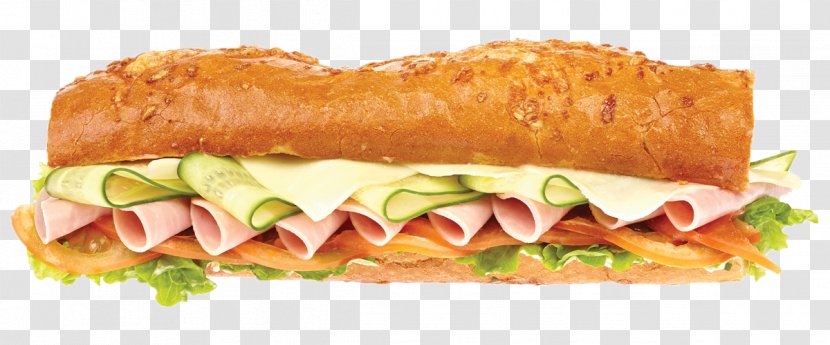 Ham And Cheese Sandwich Panini Baguette Submarine - Smoked Salmon Transparent PNG