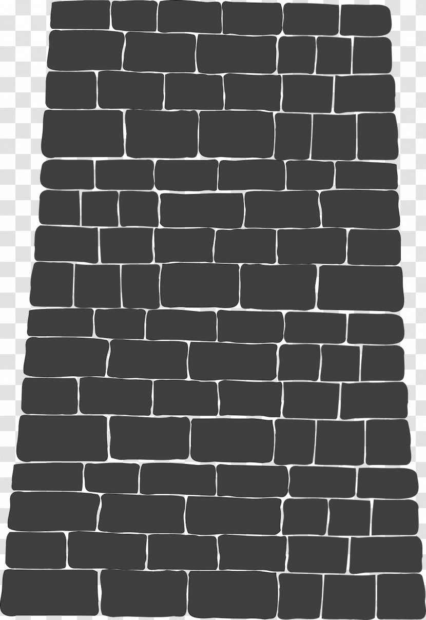 Staffordshire Blue Brick Wall Clip Art - Black And White - Hollow Transparent PNG