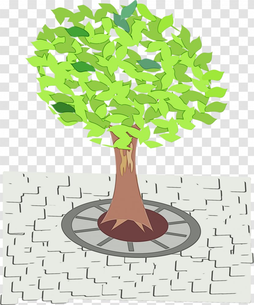 Green Branching Leaf Meter - Flowerpot - Trunk Flower Transparent PNG