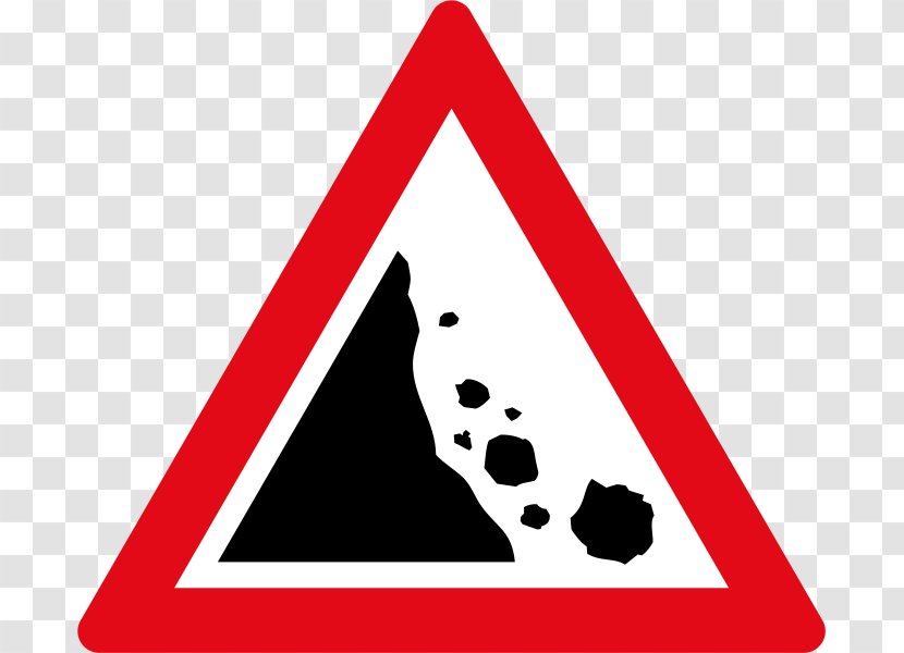 Traffic Sign Landslide Warning Rock - Area Transparent PNG