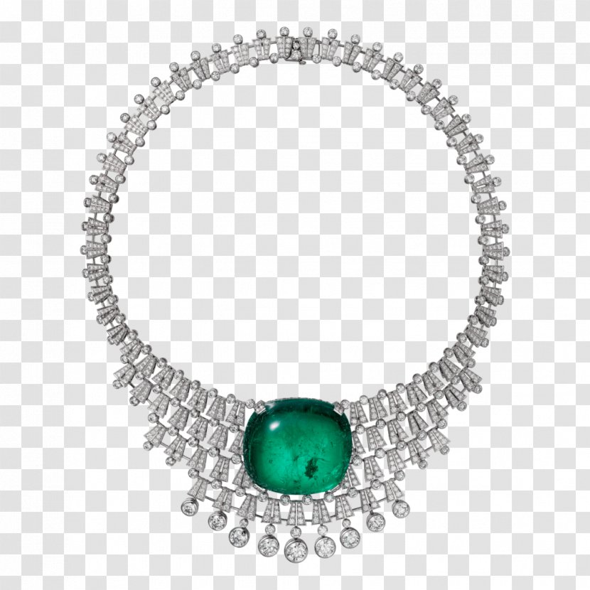 Necklace Jewellery Cartier Pendant Diamond - Emerald Transparent PNG