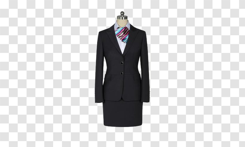 Suit T-shirt Uniform Clothing - Jacket - Real Shot Black Lady Transparent PNG