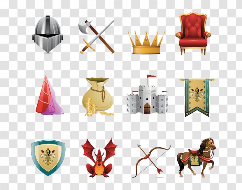 Middle Ages Knight Illustration - Drawing - A Group Of Ancient Palace Design Element Icon Transparent PNG