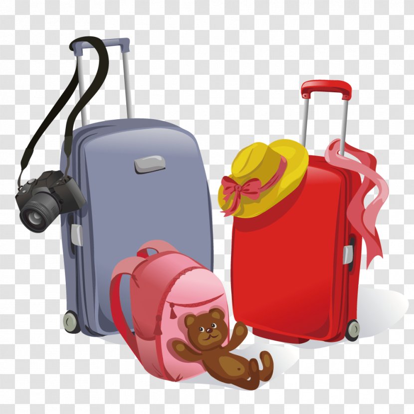 Travel Stock Illustration Suitcase - Backpack - Family Sightseeing Trip Transparent PNG