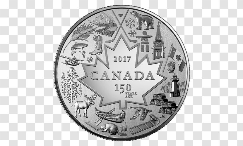 150th Anniversary Of Canada Royal Canadian Mint Commemorative Coin - History Transparent PNG