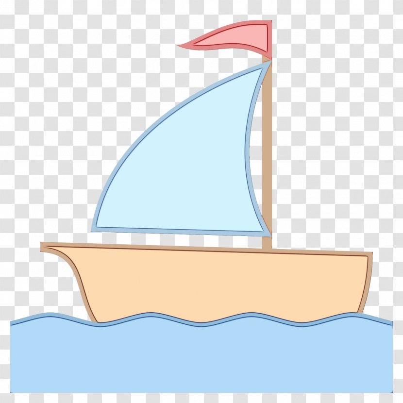 Sail Boat Sailboat Vehicle Watercraft - Watercolor - Fin Sailing Transparent PNG
