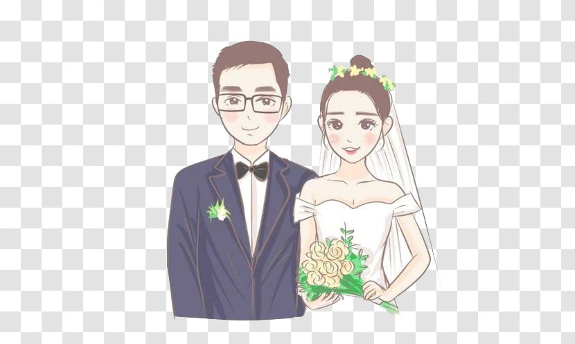 Couple Wedding Marriage - Watercolor - Cartoon Transparent PNG