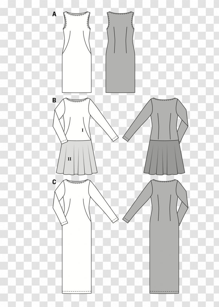 Dress Burda Style Jersey Simplicity Pattern - Boat Neck Transparent PNG