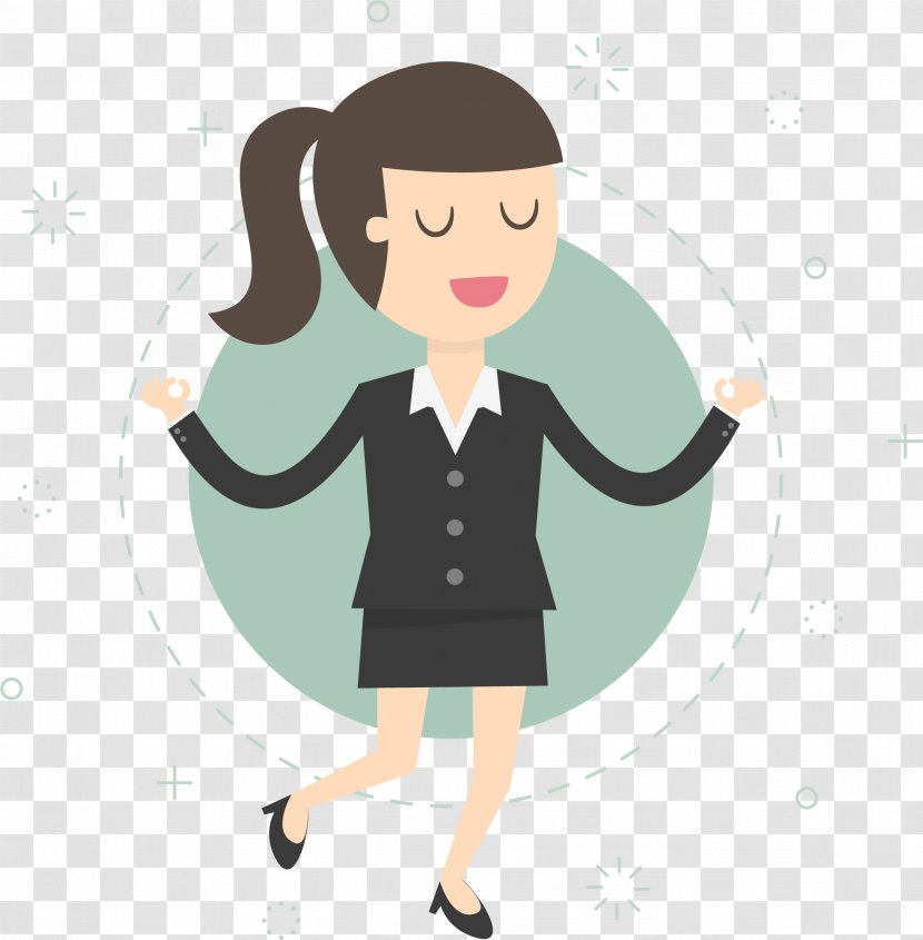 Businessperson Cartoon Illustration - Tree - Thinking Business Woman Transparent PNG