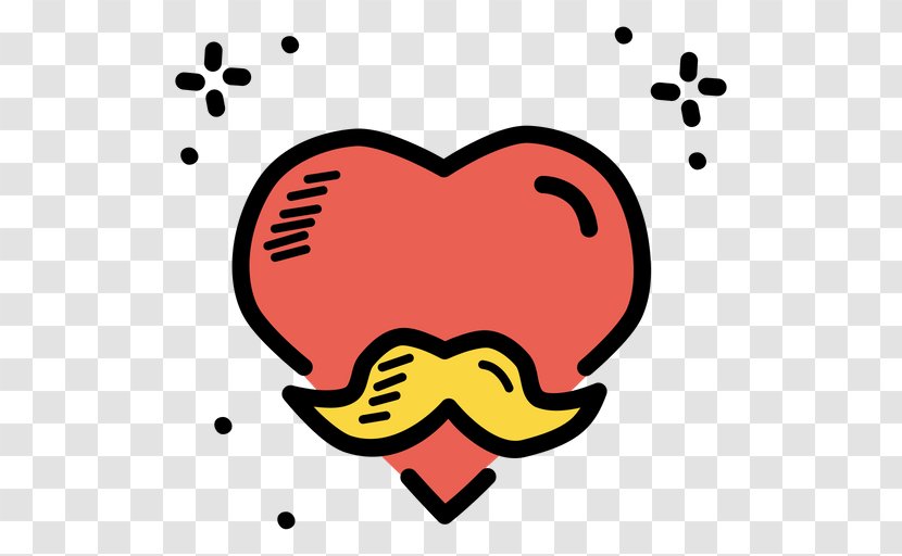 Love Background Heart - Yellow - Moustache Pleased Transparent PNG