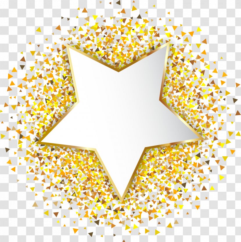 Vector Hand Painted Gold Stars - Pattern - Point Transparent PNG