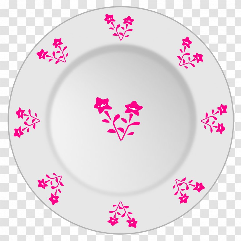 Plate Clip Art - Petal - Top View White Dish Transparent PNG