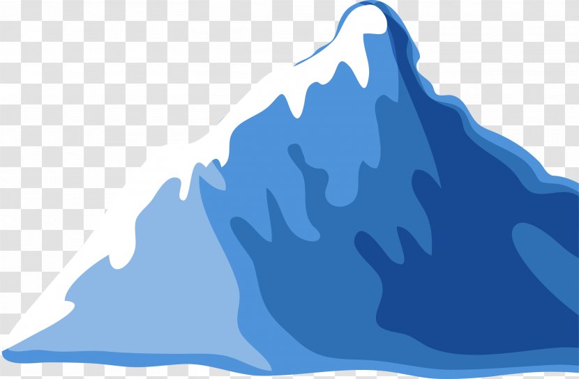 Drawing Mountain Cartoon - Water - Blue Fresh Iceberg Transparent PNG