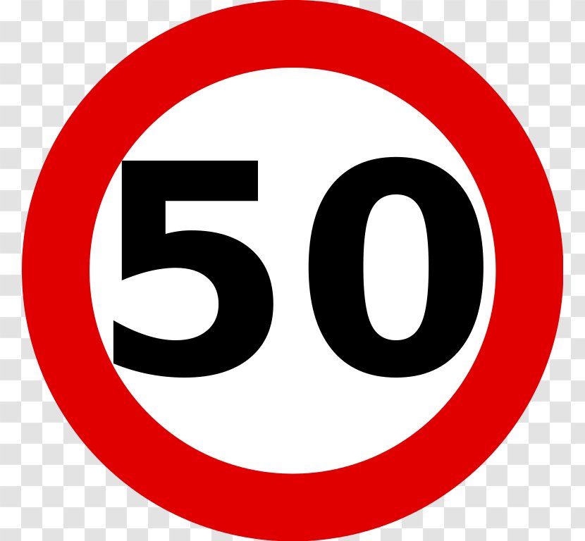 Traffic Sign Miles Per Hour Speed Limit - Mile - Belgium Transparent PNG