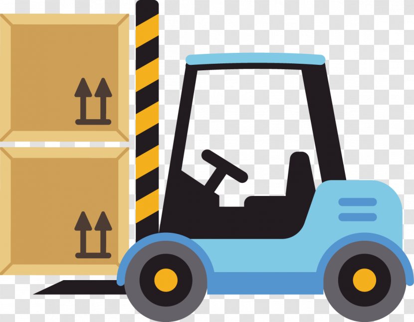 Cargo Warehouse Forklift - Yellow - Stock Vector Creative Design Diagram Transparent PNG