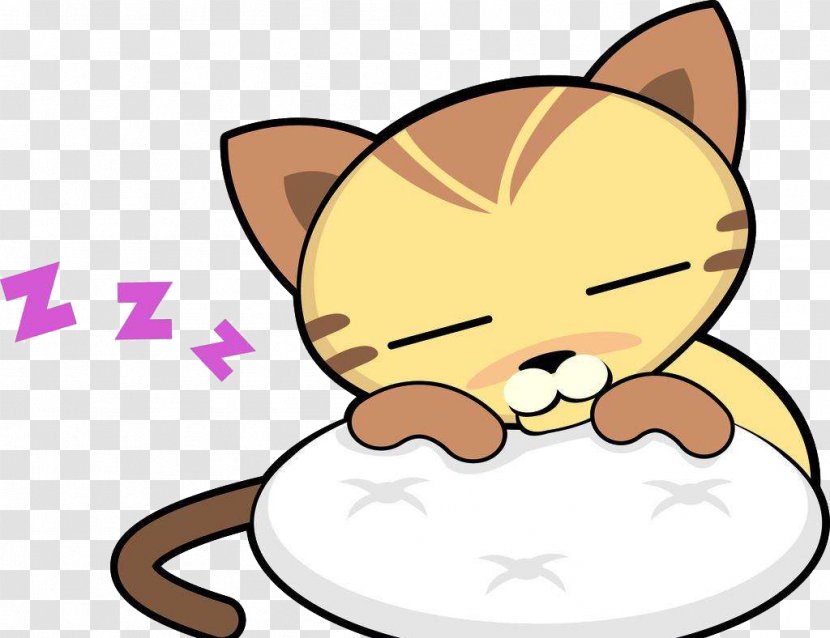 Cat Cartoon Kitten - Tree - Sleeping Transparent PNG