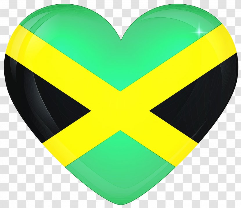 Green Yellow Heart Symbol Flag - Smile Pick Transparent PNG